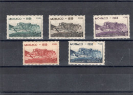 TIMBRES MONACO . ANNEE 1939   N° 195 à 199. NEUF ** - Unused Stamps