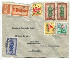 Congo Costermansville Oblit. Keach 10(G.) Sur C.O.B. 277+278+288(paire) +305+307+310 S/ Let Vers Zedelghem Le 03/06/1952 - Covers & Documents