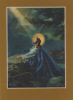 CRISTO SANTO Cristianesimo Religione LENTICULAR 3D Vintage Cartolina CPSM #PAZ002.A - Jésus