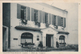 DE 18 -(40) VILLENEUVE DE MARSAN  -  HOTEL DES VOYAGEURS - PHOT.VIGNES , EDIT.  LAURENSAN , CASTETS - 2 SCANS - Villeneuve De Marsan