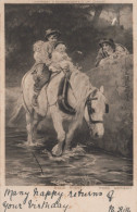 ÂNE Animaux Enfants Vintage Antique CPA Carte Postale #PAA151.A - Donkeys