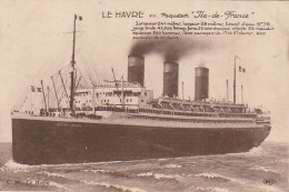 DE 3 -(76) LE HAVRE  -  PAQUEBOT " ILE DE FRANCE "  -  2 SCANS - Piroscafi