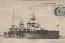 DE 3 - LE " GAULOIS " , CUIRASSE D ' ESCADRE - EDIT. GILETTA , NICE  - 2 SCANS - Warships