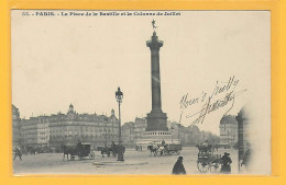 CPA PARIS PLACE De La BASTILLE Et La COLONNE De JUILLET 1903 ( Précurseur ) - Other & Unclassified