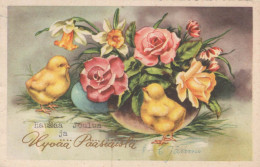 PÂQUES POULET ŒUF Vintage Carte Postale CPA #PKE409.A - Easter