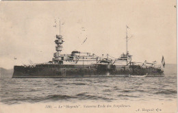 DE 3 - LE " MAGENTA "  - VAISSEAU ECOLE DES TORPILLEURS -  CORRESPONDANCE TOULON  1904  - 2 SCANS - Warships