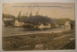 Bruxelles Laeken.Pont Du Chemin De Fer Sur Le Canal De Willebroek.Open Bridge.Belgium.Militaire.1909.Lauder,Manitoba - Laeken