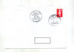 Lettre Cachet Nailloux Journee Du Vent Theme Moulin - Gedenkstempels