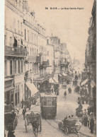 DE 25 -(41) BLOIS  -  LA RUE DENIS PAPIN  - ANIMATION - TRAMWAY , AUTOMOBILE , CARRIOLE A CHEVAL  -  2 SCANS - Blois