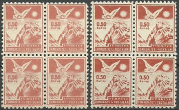 Turkey; 1954 "0.50 Kurus" Postage Stamp "Color Variety & Small Moon" - Unused Stamps