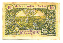 10 Heller 1920 EBERSCHWANG Österreich UNC Notgeld Papiergeld Banknote #P10300 - [11] Local Banknote Issues