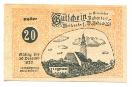 10 Heller 1920 BUBENDORF Österreich UNC Notgeld Papiergeld Banknote #P10442 - [11] Local Banknote Issues