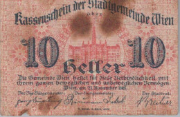 10 HELLER 1919 Stadt Wien Österreich Notgeld Banknote #PE040 - [11] Local Banknote Issues