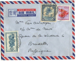 Congo Costermansville Oblit. Keach 10(H.) Sur C.O.B. 253+279+317 Sur Lettre Vers Bruxelles Le 17/12/1952 - Lettres & Documents