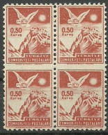Turkey; 1954 "0.50 Kurus" Postage Stamp ERROR "Partially Imperf." - Unused Stamps