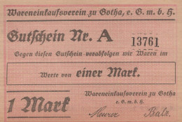 1 MARK Stadt GOTHA Saxe-Coburg And Gotha UNC DEUTSCHLAND Notgeld Banknote #PH987 - [11] Local Banknote Issues