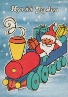 SANTA CLAUS TRAIN CHRISTMAS Holidays Vintage Postcard CPSM #PAK003.GB - Santa Claus