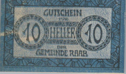 10 HELLER 1920 Stadt RAAB Oberösterreich Österreich Notgeld Banknote #PD965 - [11] Emisiones Locales