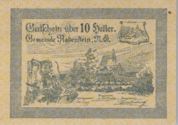 10 HELLER 1920 Stadt RABENSTEIN Niedrigeren Österreich Notgeld #PE573 - [11] Emisiones Locales