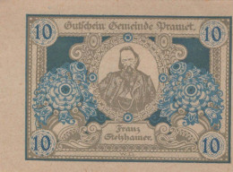 10 HELLER 1920 Stadt PRAMET Oberösterreich Österreich UNC Österreich Notgeld #PH416 - [11] Local Banknote Issues