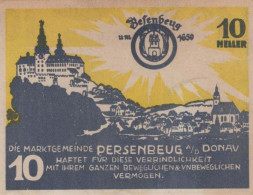 10 HELLER 1920 Stadt PERSENBEUG Niedrigeren Österreich Notgeld #PE253 - [11] Emisiones Locales