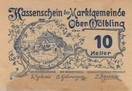 10 HELLER 1920 Stadt OBER-WoLBLING Niedrigeren Österreich Notgeld #PE245 - [11] Emisiones Locales