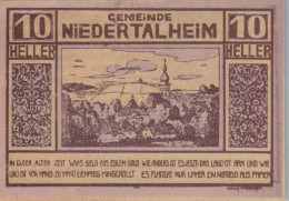 10 HELLER 1920 Stadt NIEDERTALHEIM Oberösterreich Österreich Notgeld #PJ246 - [11] Emisiones Locales