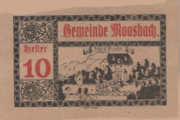 10 HELLER 1920 Stadt MOOSBACH Oberösterreich Österreich Notgeld Banknote #PD815 - [11] Emissions Locales
