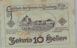 10 HELLER 1920 Stadt KÜRNBERG Niedrigeren Österreich Notgeld Banknote #PI209 - [11] Local Banknote Issues