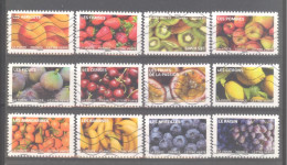 France Autoadhésifs Oblitérés N°2288/2299 (Série Complète : Fruits à Savourer) (lignes Ondulées) - Used Stamps