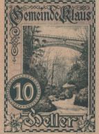 10 HELLER 1920 Stadt KLAUS Oberösterreich Österreich UNC Österreich Notgeld Banknote #PH383 - [11] Emissions Locales