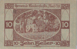 10 HELLER 1920 Stadt HAIDERSHOFEN Niedrigeren Österreich Notgeld #PD619 - [11] Emissioni Locali