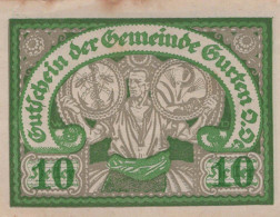 10 HELLER 1920 Stadt GURTEN Oberösterreich Österreich Notgeld Banknote #PI333 - [11] Local Banknote Issues