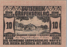 10 HELLER 1920 Stadt GRAFENSCHLAG Niedrigeren Österreich Notgeld #PF034 - [11] Emissions Locales