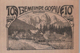 10 HELLER 1920 Stadt GOSAU Oberösterreich Österreich Notgeld Papiergeld Banknote #PG566 - [11] Lokale Uitgaven