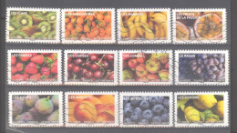 France Autoadhésifs Oblitérés N°2288/2299 (Série Complète : Fruits à Savourer) (lignes Ondulées) - Used Stamps