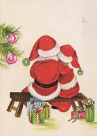 PAPÁ NOEL NIÑO NAVIDAD Fiesta Vintage Tarjeta Postal CPSM #PAK294.ES - Santa Claus