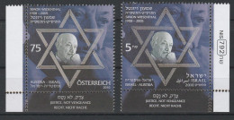 Autriche Israel Simon Wiesenthal 2010 Emission Commune Timbres Neufs Austria Israel 2010 Joint Issue Mint Stamps - Emissioni Congiunte