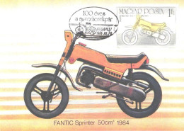 Hungary:Maxi Card, Motorbike Fantic Sprinter 50cm3 1984, 1985 - Motorräder