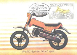 Hungary:Maxi Card, Motorbike Fantic Sprinter 50cm3 1984, 1985 - Moto