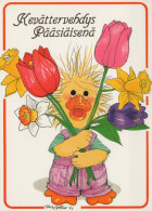 EASTER CHICKEN EGG Vintage Postcard CPSM #PBP039.GB - Ostern