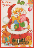 SANTA CLAUS Happy New Year Christmas Vintage Postcard CPSM #PBL484.GB - Santa Claus