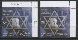 Autriche Israel Simon Wiesenthal 2010 Emission Commune Timbres Neufs Austria Israel 2010 Joint Issue Mint Stamps - Gezamelijke Uitgaven