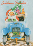 PÈRE NOËL CAR AUTO NOËL Fêtes Voeux Vintage Carte Postale CPSM #PAK007.FR - Santa Claus