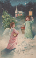 1930 ÁNGEL NAVIDAD Vintage Antiguo Tarjeta Postal CPA #PAG682.ES - Anges