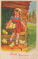 PASCUA NIÑOS HUEVO Vintage Tarjeta Postal CPA #PKE233.ES - Easter