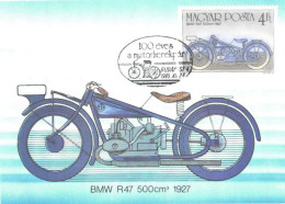 Hungary:Maxi Card, Motorbike BMW R47 500cm3 1927, 1985 - Motos