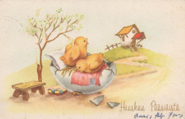 PÂQUES POULET ŒUF Vintage Carte Postale CPA #PKE422.FR - Easter