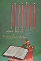 Bonne Année Noël BOUGIE LA BIBLE Vintage Carte Postale CPSMPF #PKD534.FR - Nouvel An
