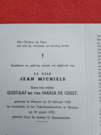 Doodsprentje Jean Michiels / Hamme 28/2/1922 - 28/3/1992 ( Z.v. Gustaaf Michiels En Maria De Geest ) - Godsdienst & Esoterisme